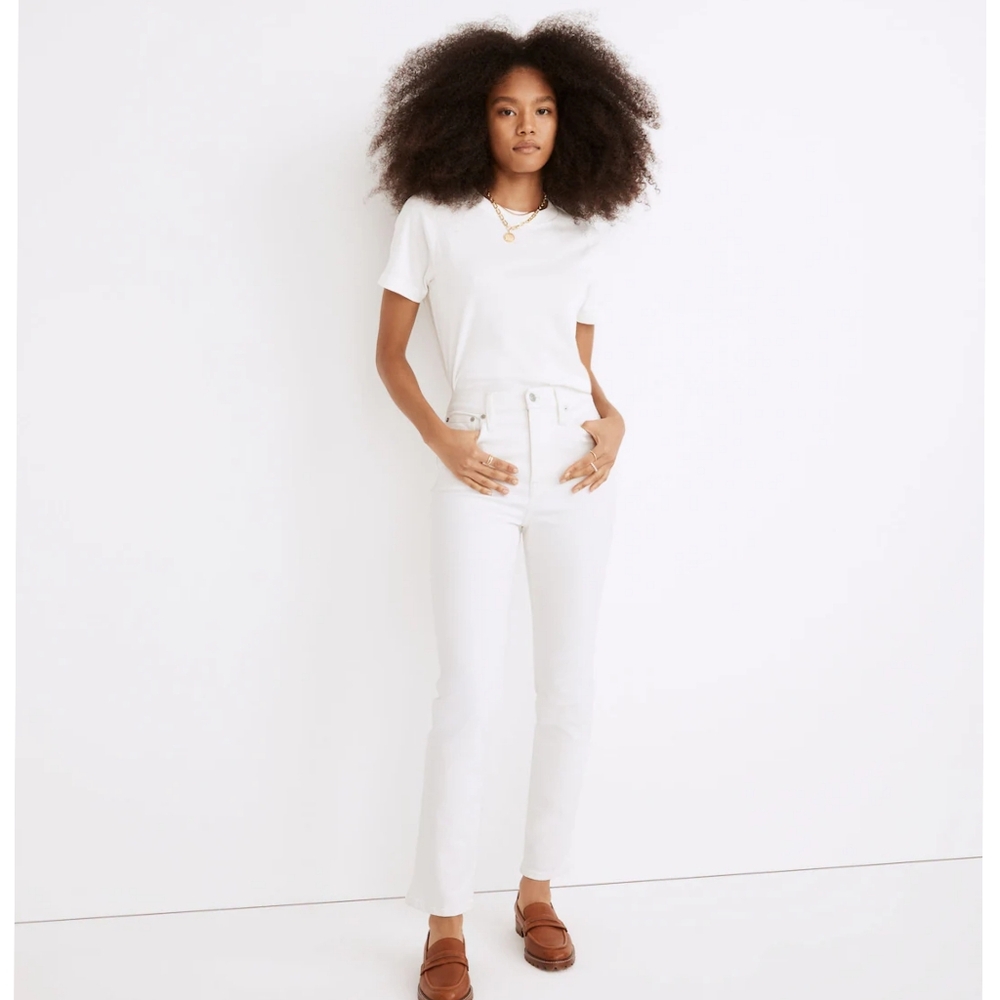 MADEWELL The Perfect Vintage Jean in White Size 25